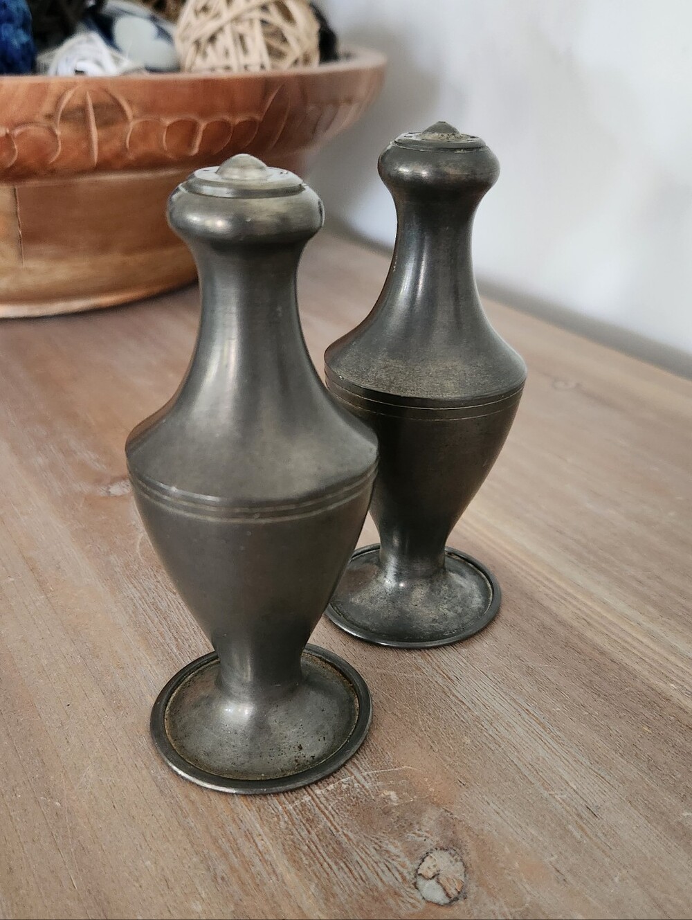 Vintage Metawa Holland Real Pewter Salt & Pepper Shakers Mid Century Dutch Set
